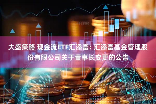 大盛策略 现金流ETF汇添富: 汇添富基金管理股份有限公司关于董事长变更的公告